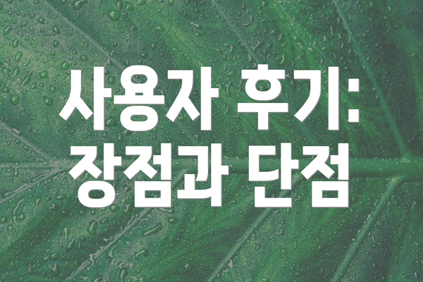 사용자 후기: 장점과 단점