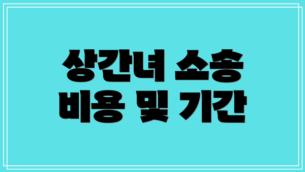 상간녀 소송 비용 및 기간