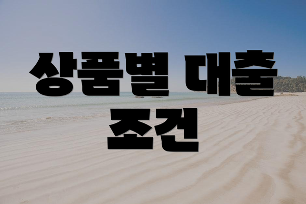 상품별 대출 조건