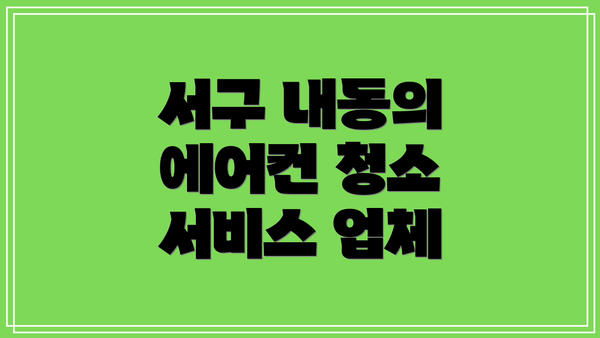 서구 내동의 에어컨 청소 서비스 업체