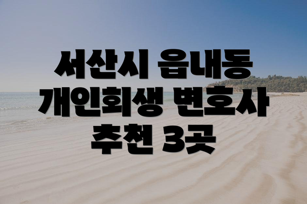 서산시 읍내동 개인회생 변호사 추천 3곳
