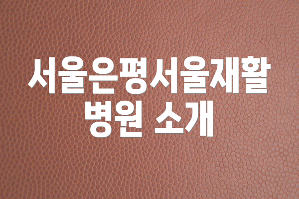 서울은평서울재활병원 소개
