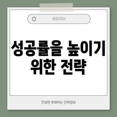 성공률을 높이기 위한 전략