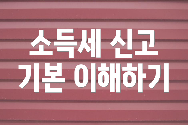 소득세 신고 기본 이해하기
