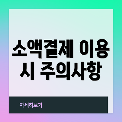 소액결제 이용 시 주의사항