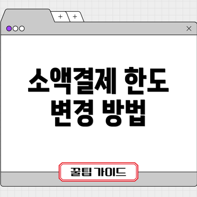 소액결제 한도 변경 방법