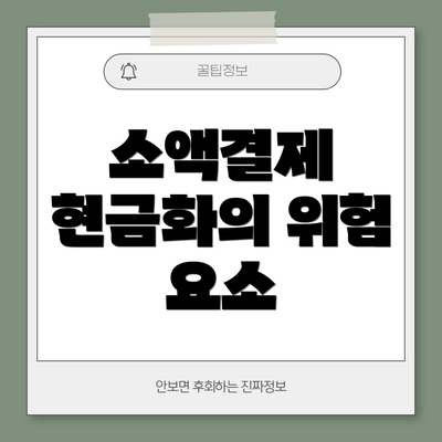 소액결제 현금화의 위험 요소