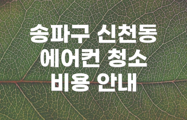 송파구 신천동 에어컨 청소 비용 안내