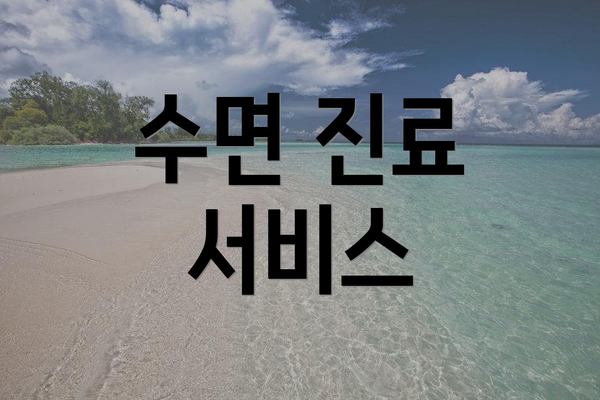 수면 진료 서비스