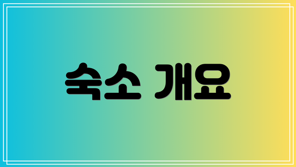 숙소 개요
