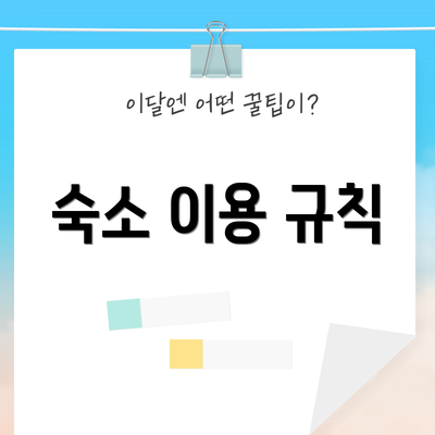 숙소 이용 규칙