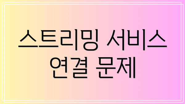 스트리밍 서비스 연결 문제