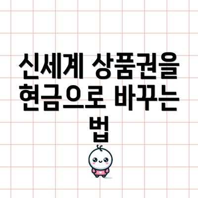 신세계 상품권을 현금으로 바꾸는 법