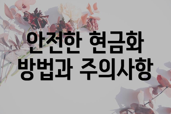 안전한 현금화 방법과 주의사항