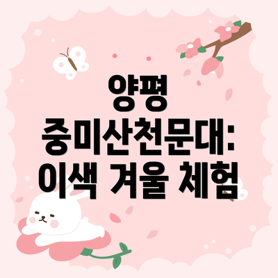 양평 중미산천문대: 이색 겨울 체험