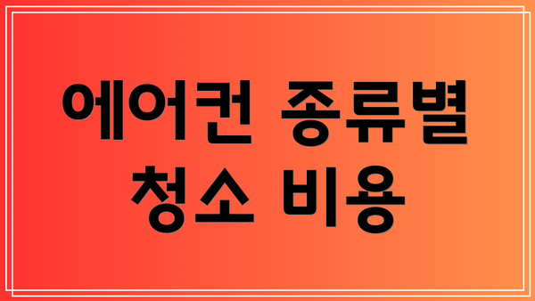 에어컨 종류별 청소 비용