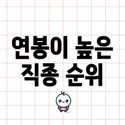 연봉이 높은 직종 순위