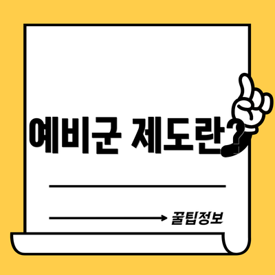 예비군 제도란?