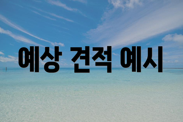 예상 견적 예시