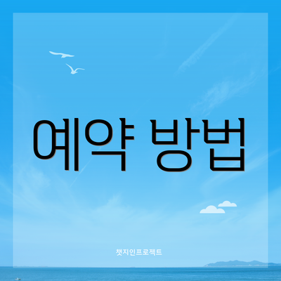 예약 방법