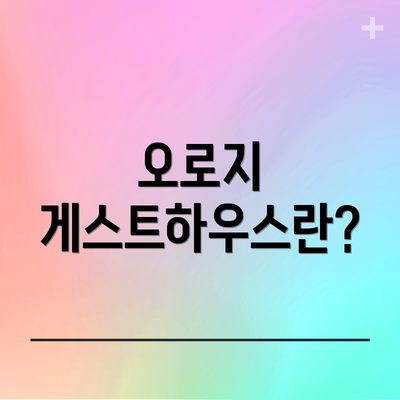 오로지 게스트하우스란?
