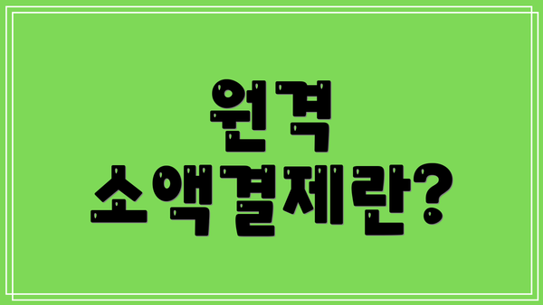 원격 소액결제란?