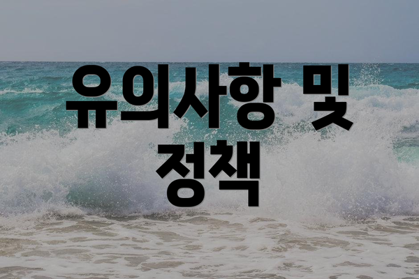 유의사항 및 정책