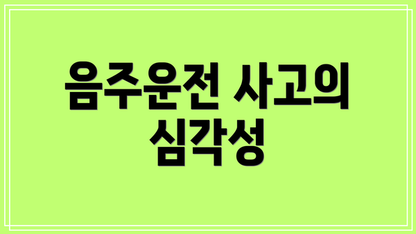 음주운전 사고의 심각성
