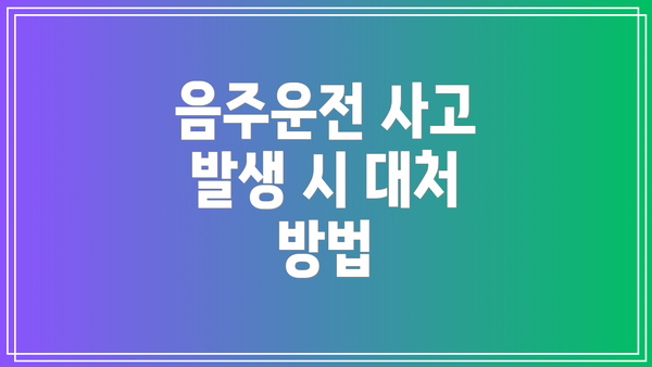 음주운전 사고 발생 시 대처 방법