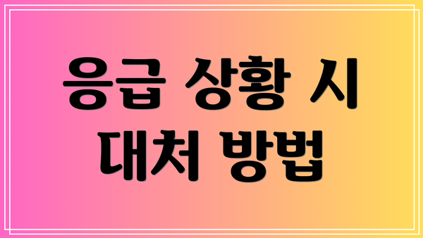 응급 상황 시 대처 방법