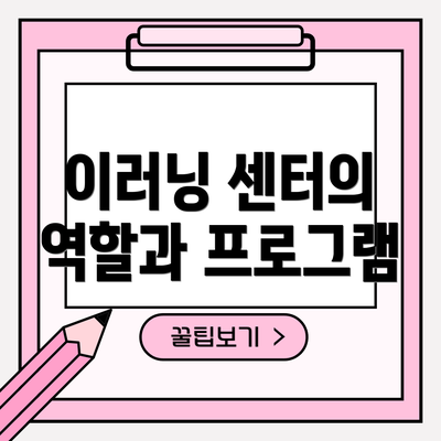 이러닝 센터의 역할과 프로그램