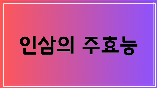 인삼의 주효능