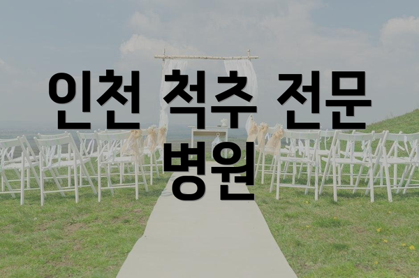 인천 척추 전문 병원