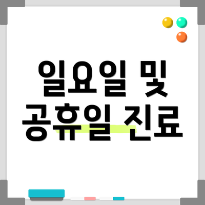 일요일 및 공휴일 진료