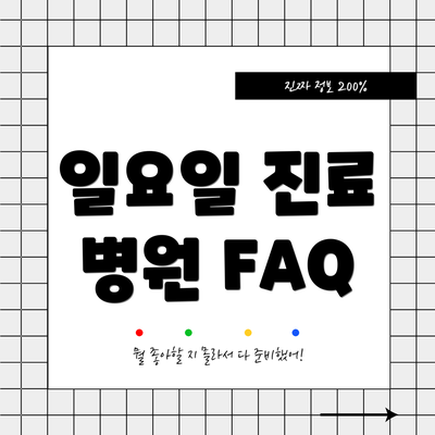 일요일 진료 병원 FAQ