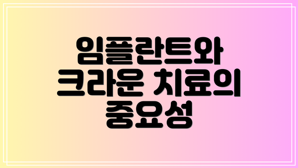 임플란트와 크라운 치료의 중요성