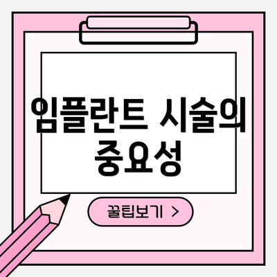 임플란트 시술의 중요성