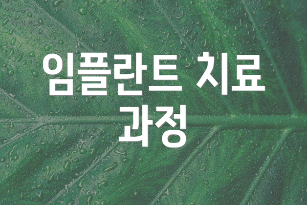 임플란트 치료 과정