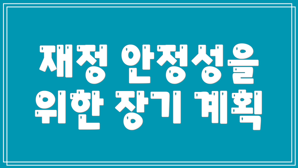 재정 안정성을 위한 장기 계획