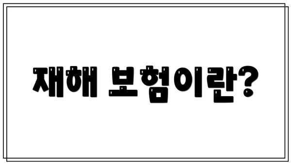 재해 보험이란?