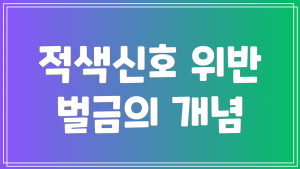 적색신호 위반 벌금의 개념