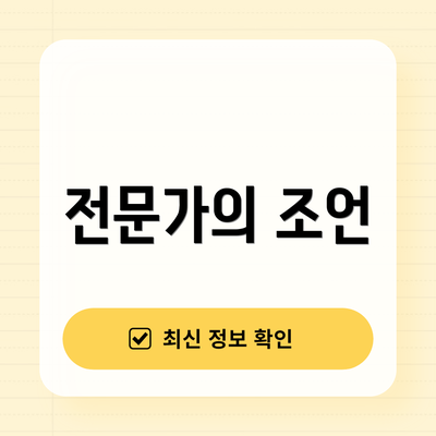 전문가의 조언