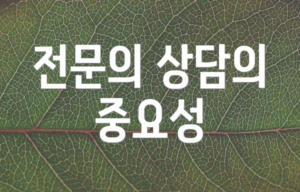 전문의 상담의 중요성
