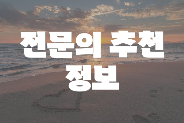 전문의 추천 정보