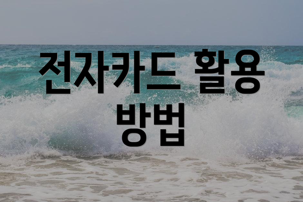 전자카드 활용 방법