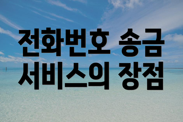 전화번호 송금 서비스의 장점
