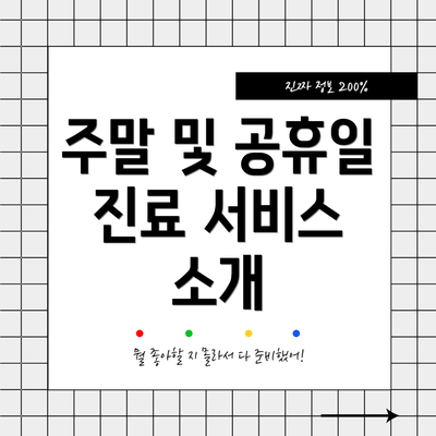 주말 및 공휴일 진료 서비스 소개