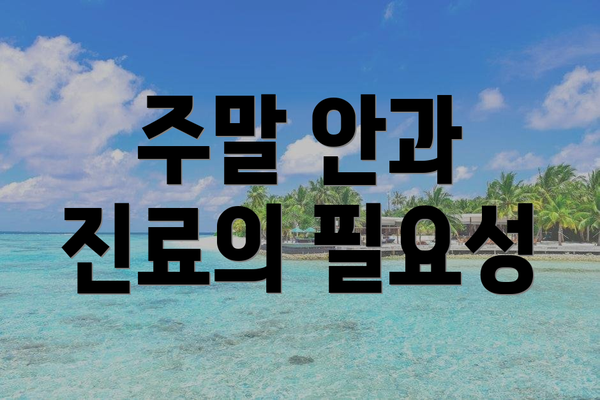 주말 안과 진료의 필요성