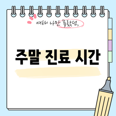 주말 진료 시간