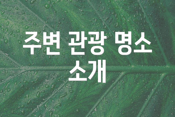 주변 관광 명소 소개